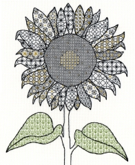 Stickpackung Bothy Threads - Blackwork Sunflower 27 x 33 cm