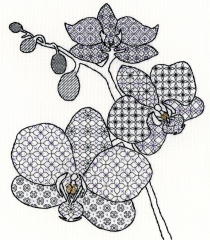 Bothy Threads - Blackwork Orchid 27 x 33 cm