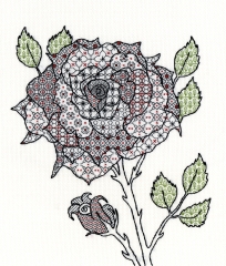 Bothy Threads - Blackwork Rose 30x33 cm