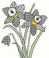 Bothy Threads Stickpackung - Blackwork Daffodil