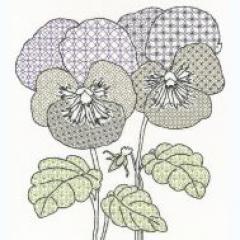 Bothy Threads Stickpackung - Blackwork Pansies