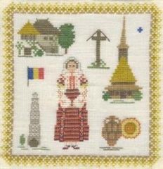 Fremme Stickpackung - Rumänien 18x18 cm