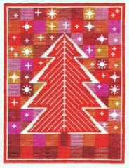 Fremme Stickpackung - Weihnachtsbaum rot 23x16 cm