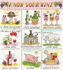 Bothy Threads Stickpackung - Know Your Wine 26x28 cm