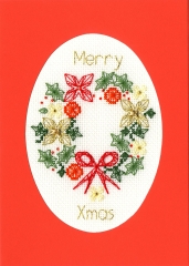 Bothy Threads Stickpackung - Christmas Card - Christmas Wreath