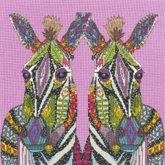 Bothy Threads - Jewelled Zebras 33 x 33 cm