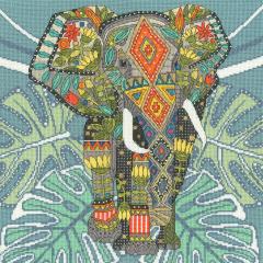 Bothy Threads - Jewelled Elephant 32x32 cm