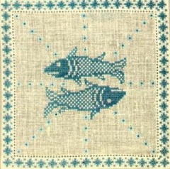 Fremme Stickpackung - Sternzeichen Fisch 15x15 cm