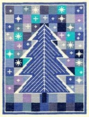 Fremme Stickpackung - Weihnachtsbaum blau 23x16 cm