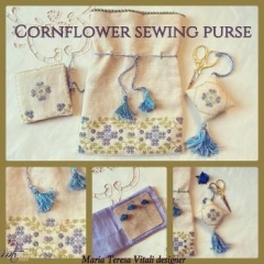 Stickvorlage MTV Designs - Cornflowers Sewing Purse