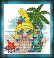 Stickvorlage Les Petites Croix De Lucie - Gnome Surfer (Ausverkauf)