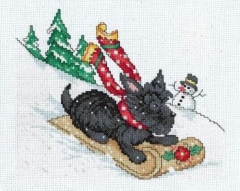 Stickvorlage Imaginating - Sledding Scottie