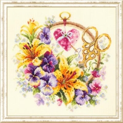 Chudo Igla Stickpackung - Lilies for Needlewoman 25x25 cm