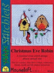Stickpackung Mouseloft - Christmas Eve Robin mit Passepartoutkarte